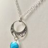 Sterling Silver Petal Hoop Connector & Turquoise Drop Necklace - Image 3