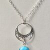 Sterling Silver Petal Hoop Connector & Turquoise Drop Necklace - Image 2